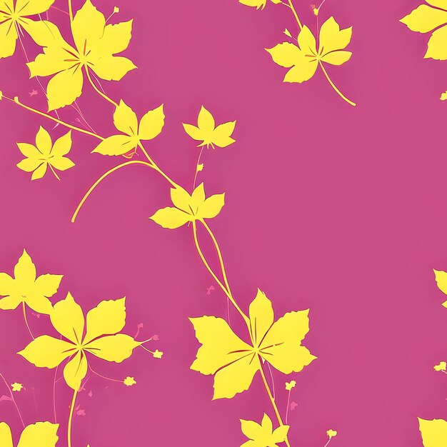Eine rosa Wand mit gelben Blumen in der Mitte.