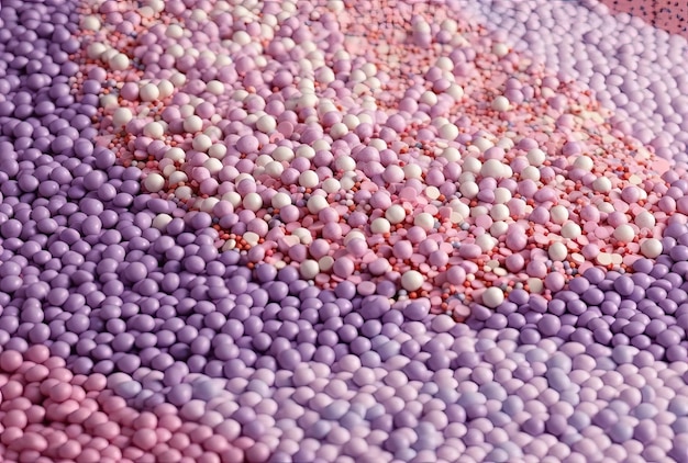 eine rosa-weiße Oberfläche mit Bonbonstreuseln im Stil des organischen Surrealismus