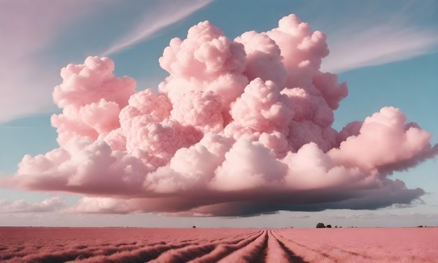 Foto eine rosa wolke, auf der das wort 