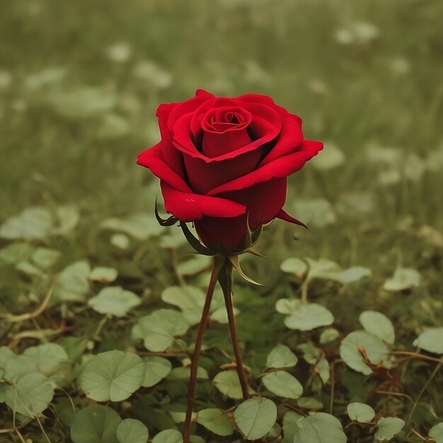 Eine Rose auf einem Feld