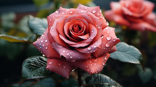 Eine Rose blüht mit Pracht