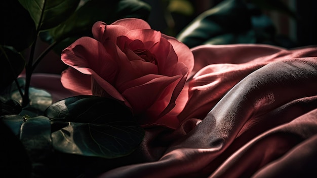 Eine Rose in einem Fenster