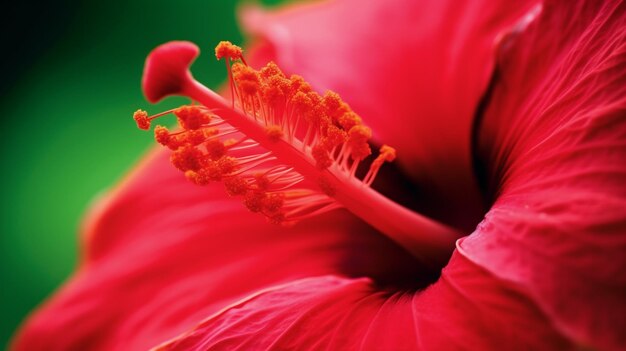 Eine rote Blume mit dem Wort Hibiskus darauf