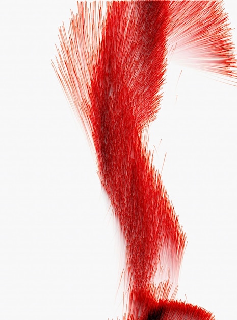 Eine rote Feder mit weißem Hintergrund und einer schwarzen Linie mit der Aufschrift „Rote Feder“