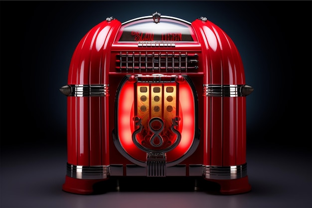 eine rote Jukebox mit der Nummer auf der Unterseite