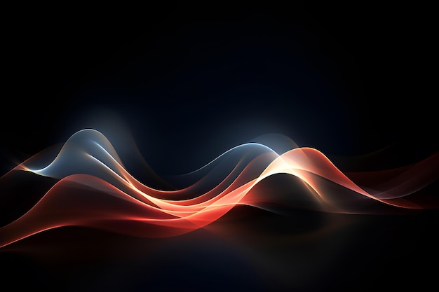 Eine rote und blaue Welle mit schwarzem Hintergrund