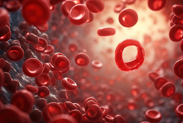 eine rote Zelle ist von anderen Zellen umgeben