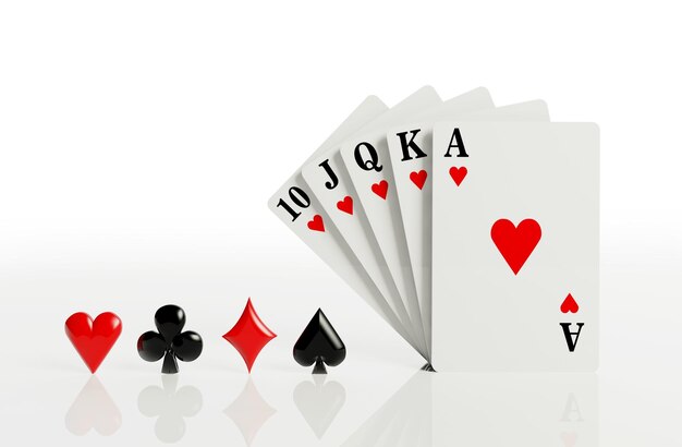 Eine Royal Straight Flush-Spielkarten-Pokerhand