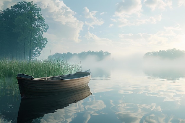Eine ruhige Bootsfahrt auf einem ruhigen See