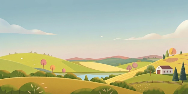 Eine ruhige Landschaft auf dem Land
