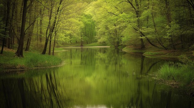 Eine ruhige Märzlandschaft, in der Ruhe herrscht und zur Betrachtung und Reflexion einlädt