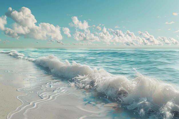 Eine ruhige Strandszene mit sanften Wellen