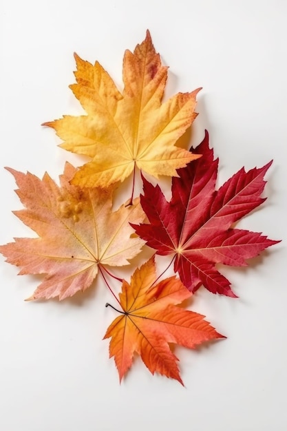 Eine Sammlung farbenfroher Herbstblätter