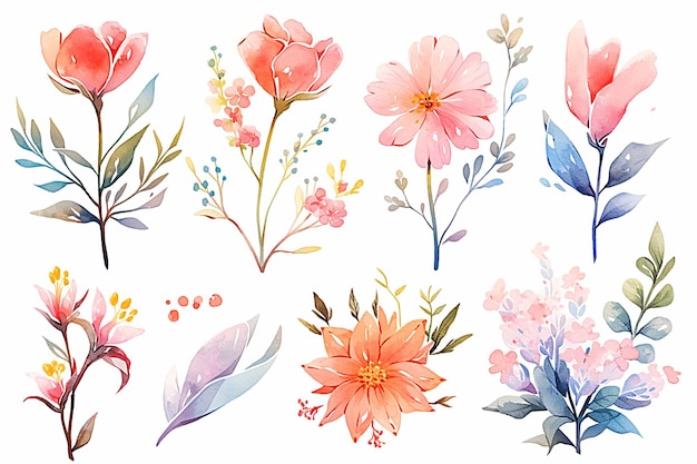 Eine Sammlung floraler Designs aus der Kollektion