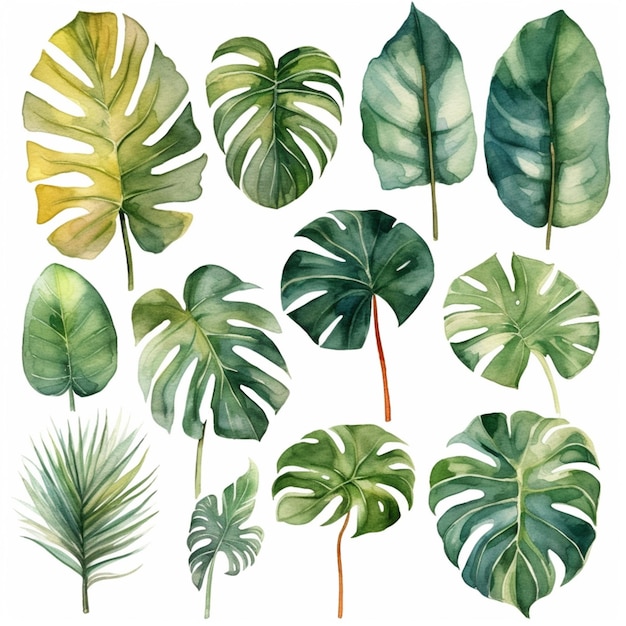 Eine Sammlung tropischer Pflanzen.