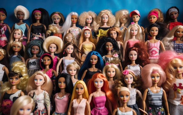 Eine Sammlung verschiedener Barbie-Puppen aus der Zeit der 2000er-Jahre