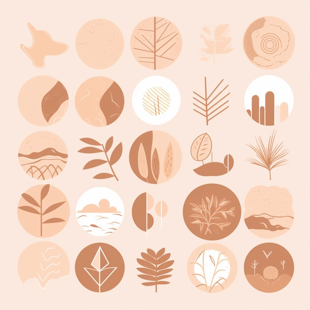 Eine Sammlung verschiedener Blätter und Pflanzen.