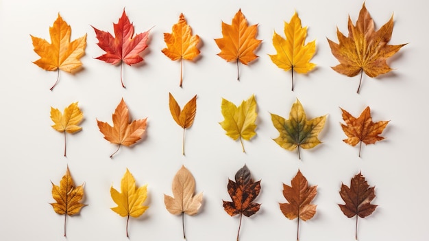 Eine Sammlung verschiedener bunter Herbstblätter