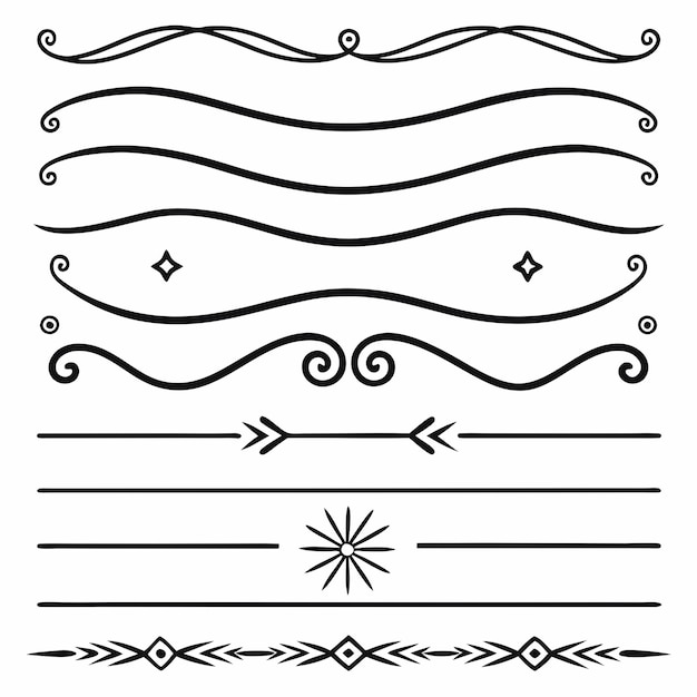 eine Sammlung verschiedener Designs mit Teilung und Seitenbruch im Retro- und Vintage-Stil