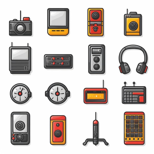 Foto eine sammlung von bildern verschiedener elektronischer geräte