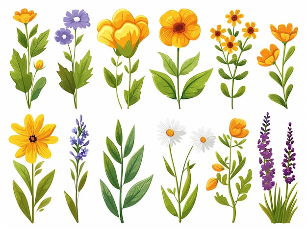 eine Sammlung von Blumen einschließlich Pflanzen