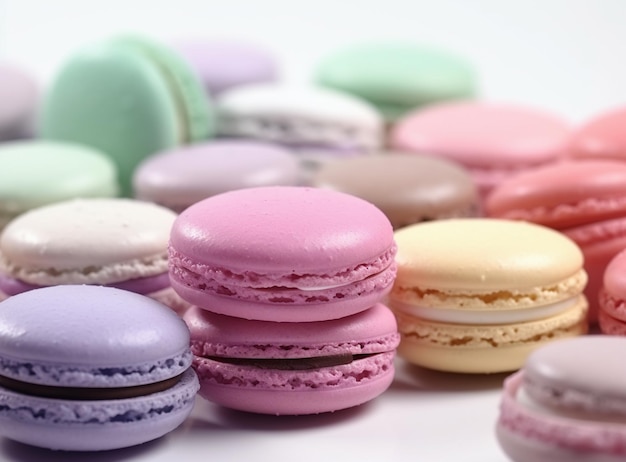 eine Sammlung von bunten, bunten und bunten Macarons.