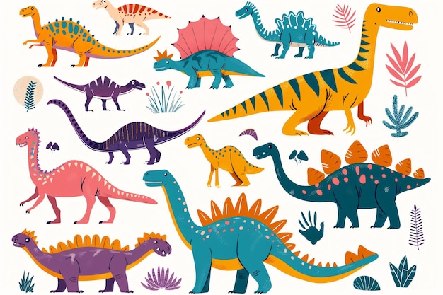 eine Sammlung von Dinosauriern und Dinosaurieren von der Firma der Firma