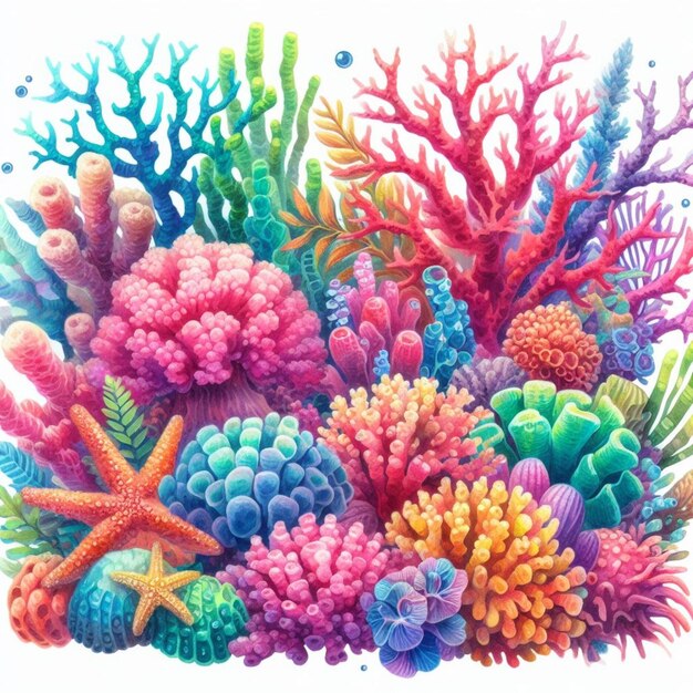 eine Sammlung von Fischen und Korallen