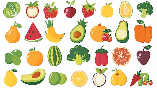 eine Sammlung von Früchten, darunter eine, auf der ein Bild einer Frucht ist