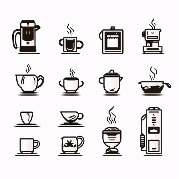 eine Sammlung von Kaffeekuppen und Tassen