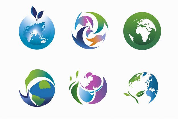 eine Sammlung von Logos, darunter die Erde, die Erde und die Erde