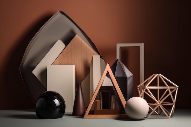 Eine Sammlung von Objekten, darunter ein Haus, ein Ball und ein Haus