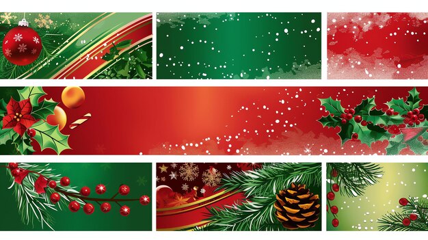 Eine Sammlung von sechs Weihnachts-Banner-Designs