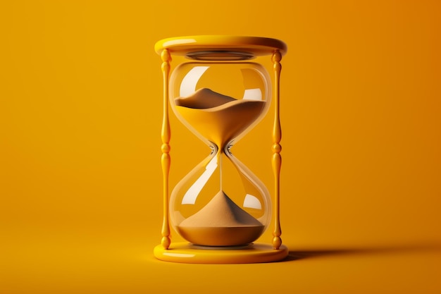 Eine Sanduhr auf orangefarbenem Hintergrund Generative KI