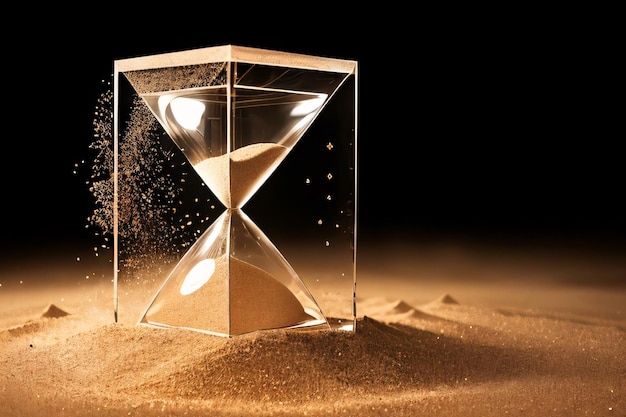 Eine Sanduhr, aus der Sand fließt