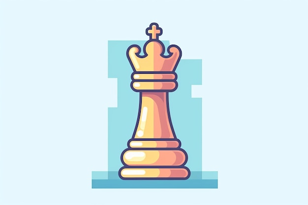 Eine Schachfigur ist auf blauem Hintergrund.