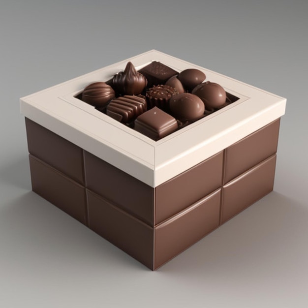eine Schachtel Schokolade mit Schokolade drin