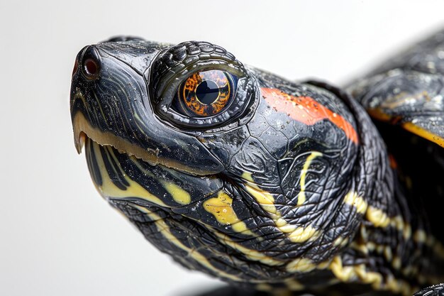 Foto eine schildkröte, die mit einem nachdenklichen blick nachdenkt