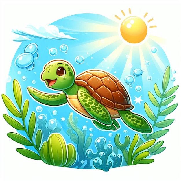 eine Schildkröte im Meer