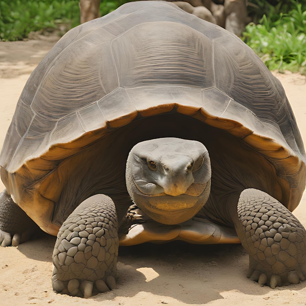 eine Schildkröte mit einem Gesicht und einem Gesicht