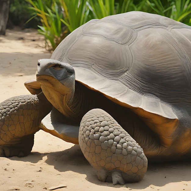 eine Schildkröte mit einer Schilde auf dem Rücken