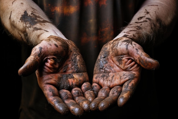 Eine schmutzige Arbeiter-Bauern-Hand