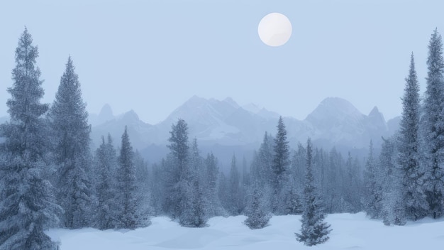 Eine schneebedeckte Berglandschaft mit einem schneebedeckten Berg und einem blauen Himmel