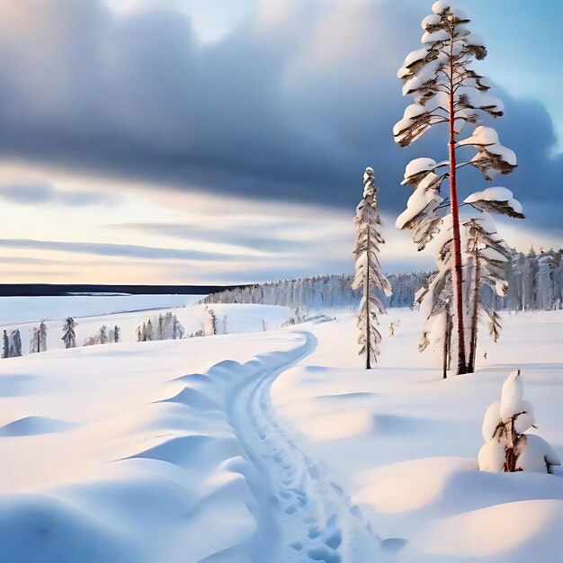 eine schneebedeckte Landschaft