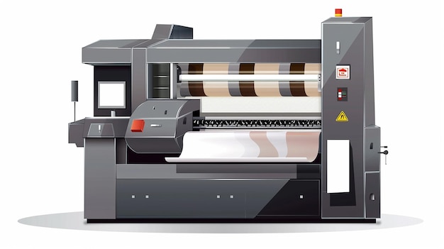 Eine Schneidmaschine, die auf weißem Hintergrund isoliert ist