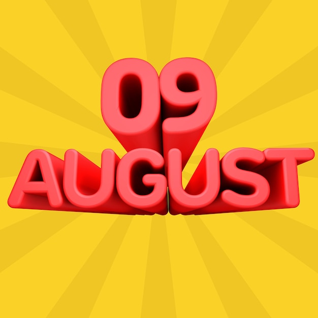 Eine schöne 3D-Illustration mit Augusttag im Hintergrund mit Farbverlauf
