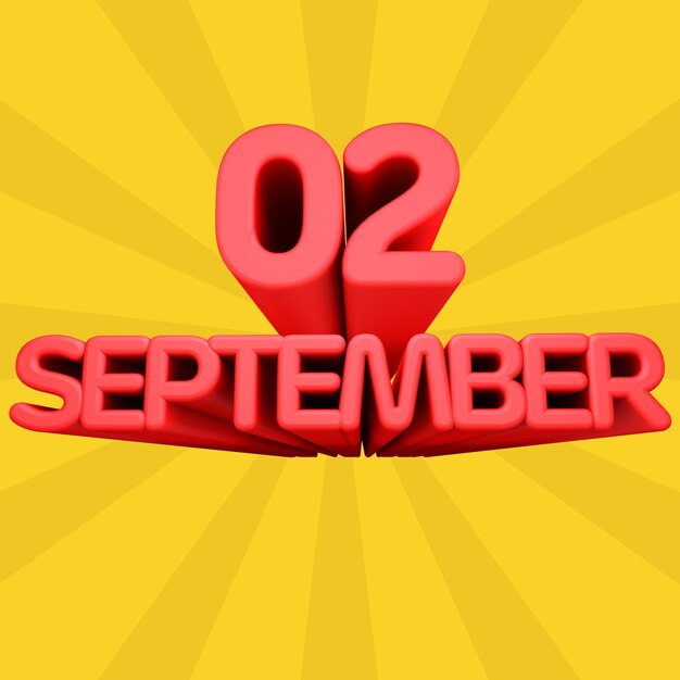 Eine schöne 3D-Illustration mit Septembertag im Hintergrund mit Farbverlauf