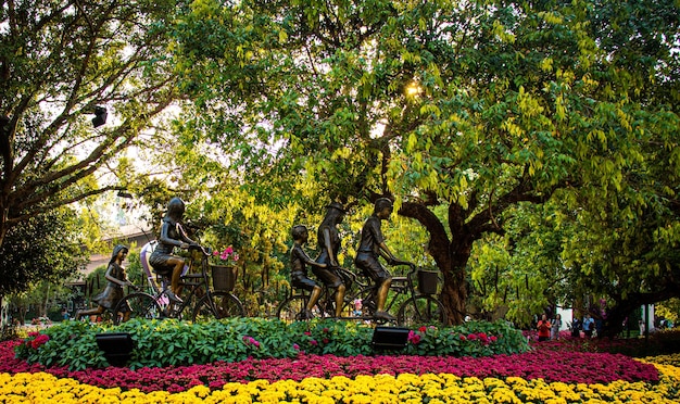 Eine schöne Aussicht auf das Blumenfest in Chiang Rai Thailand