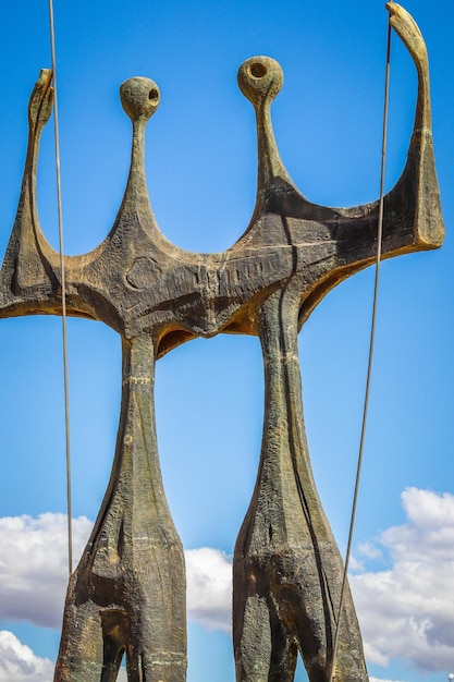 Foto eine schöne aussicht auf das candagos-denkmal in der brasilianischen hauptstadt brasilia