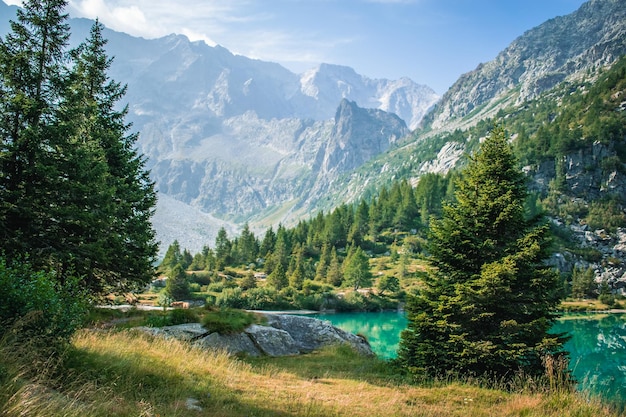 Eine schöne Aussicht auf den Aviolo-See